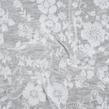 Cotton and Polyester Burnout Jersey - White Floral - Deadstock