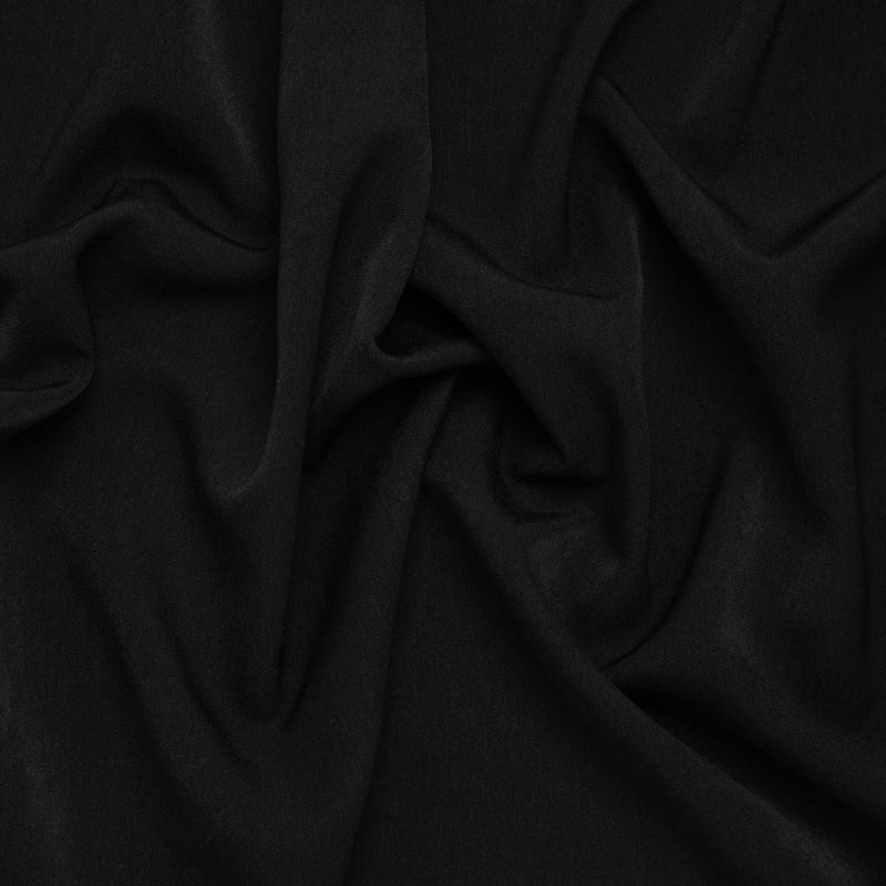Polyester Peachskin - Black - Deadstock