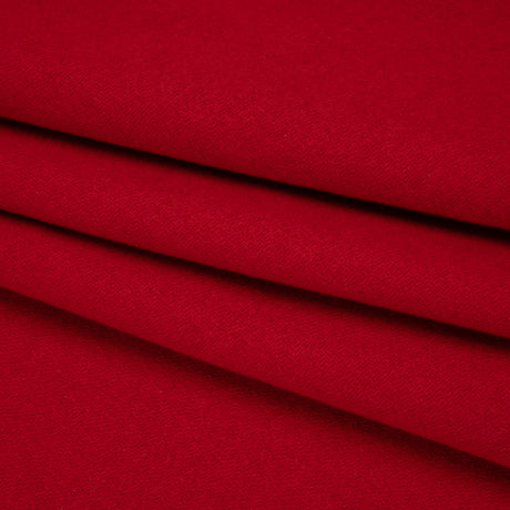 Recycled Brushed Wool Blend Twill Coating - Ruby Red - Made in Italy - Maeve Collection