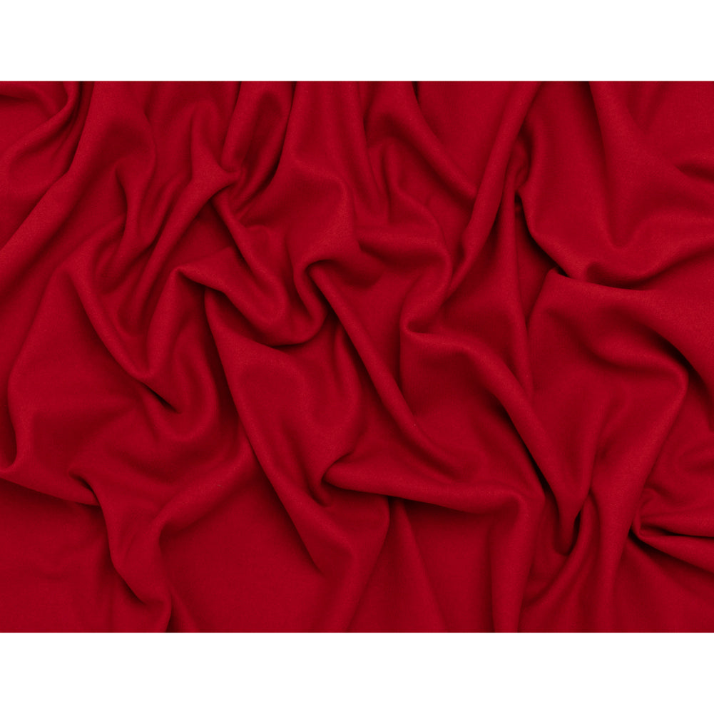 Recycled Brushed Wool Blend Twill Coating - Ruby Red - Made in Italy - Maeve Collection