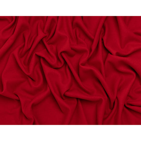 Recycled Brushed Wool Blend Twill Coating - Ruby Red - Made in Italy - Maeve Collection