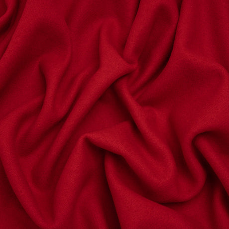 Recycled Brushed Wool Blend Twill Coating - Ruby Red - Made in Italy - Maeve Collection