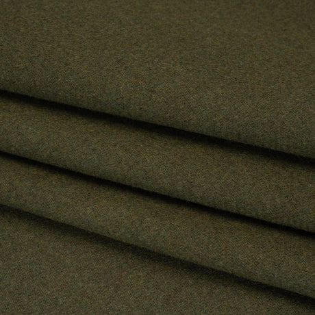 Recycled Brushed Wool Blend Twill Coating - Army Green - Made in Italy - Maeve Collection