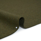 Recycled Brushed Wool Blend Twill Coating - Army Green - Made in Italy - Maeve Collection