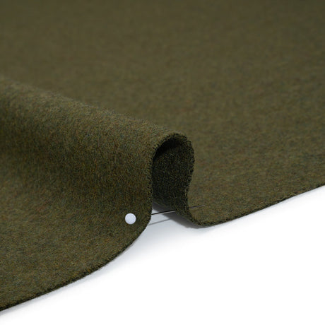 Recycled Brushed Wool Blend Twill Coating - Army Green - Made in Italy - Maeve Collection