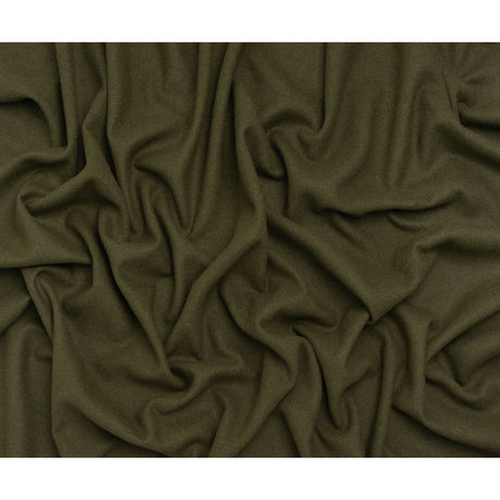 Recycled Brushed Wool Blend Twill Coating - Army Green - Made in Italy - Maeve Collection