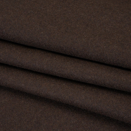 Recycled Brushed Wool Blend Twill Coating - Dark Brown - Made in Italy - Maeve Collection