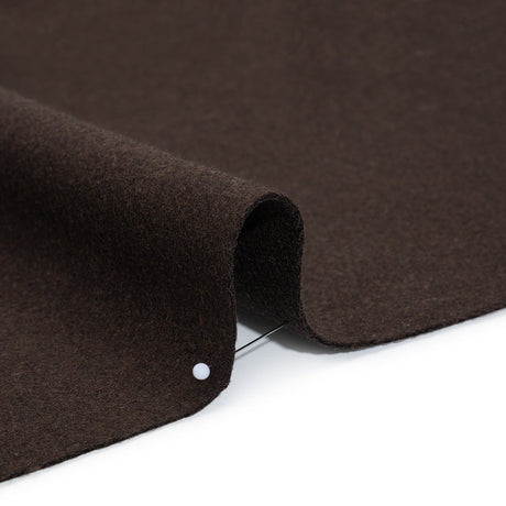 Recycled Brushed Wool Blend Twill Coating - Dark Brown - Made in Italy - Maeve Collection