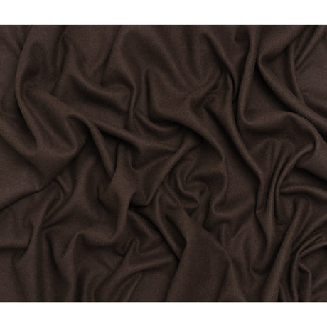 Recycled Brushed Wool Blend Twill Coating - Dark Brown - Made in Italy - Maeve Collection