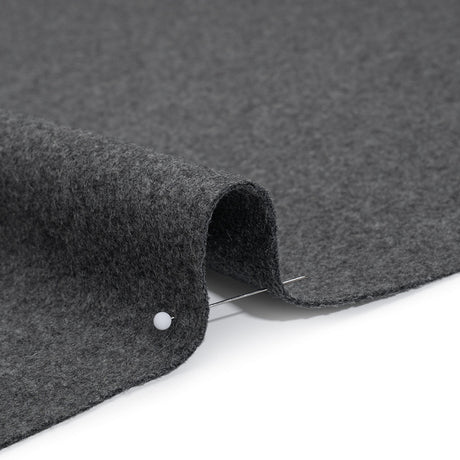 Recycled Brushed Wool Blend Twill Coating - Lead Gray - Made in Italy - Maeve Collection