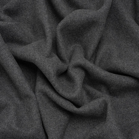 Recycled Brushed Wool Blend Twill Coating - Lead Gray - Made in Italy - Maeve Collection