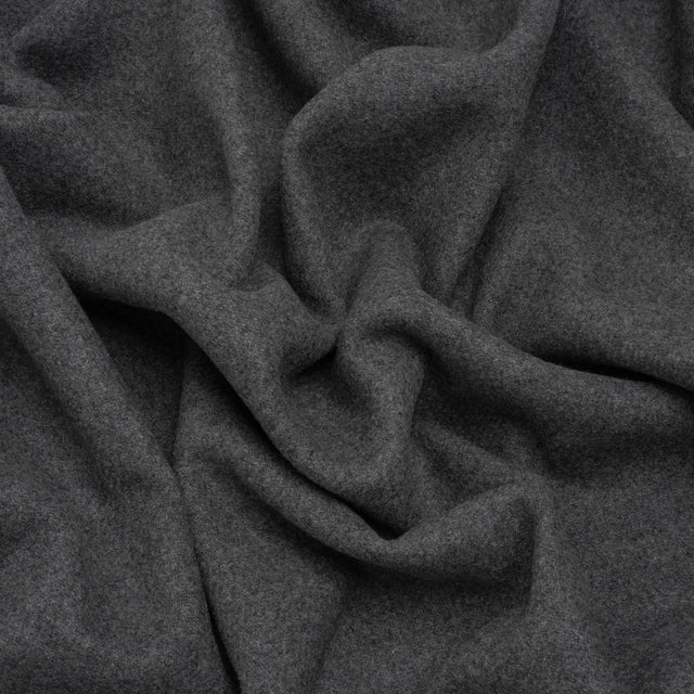 Recycled Brushed Wool Blend Twill Coating - Lead Gray - Made in Italy - Maeve Collection
