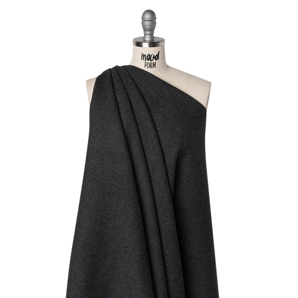 Recycled Brushed Wool Blend Twill Coating - Smoke Gray - Made in Italy - Maeve Collection