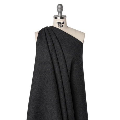 Recycled Brushed Wool Blend Twill Coating - Smoke Gray - Made in Italy - Maeve Collection