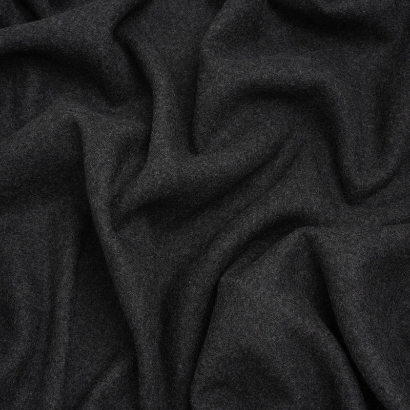 Recycled Brushed Wool Blend Twill Coating - Smoke Gray - Made in Italy - Maeve Collection