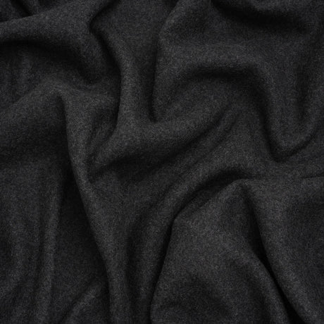 Recycled Brushed Wool Blend Twill Coating - Smoke Gray - Made in Italy - Maeve Collection