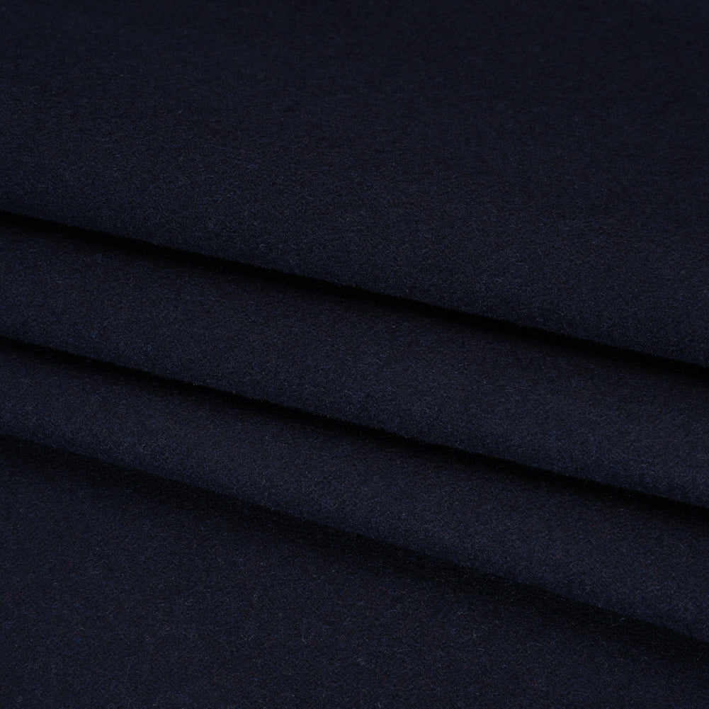 Recycled Brushed Wool Blend Twill Coating - Midnight Blue - Made in Italy - Maeve Collection