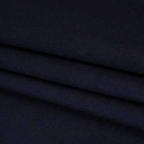 Recycled Brushed Wool Blend Twill Coating - Midnight Blue - Made in Italy - Maeve Collection