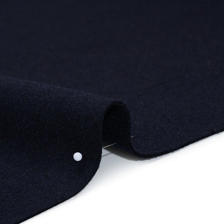 Recycled Brushed Wool Blend Twill Coating - Midnight Blue - Made in Italy - Maeve Collection