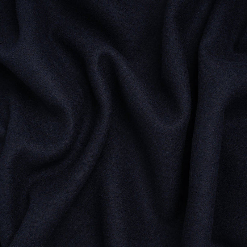 Recycled Brushed Wool Blend Twill Coating - Midnight Blue - Made in Italy - Maeve Collection