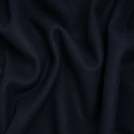 Recycled Brushed Wool Blend Twill Coating - Midnight Blue - Made in Italy - Maeve Collection