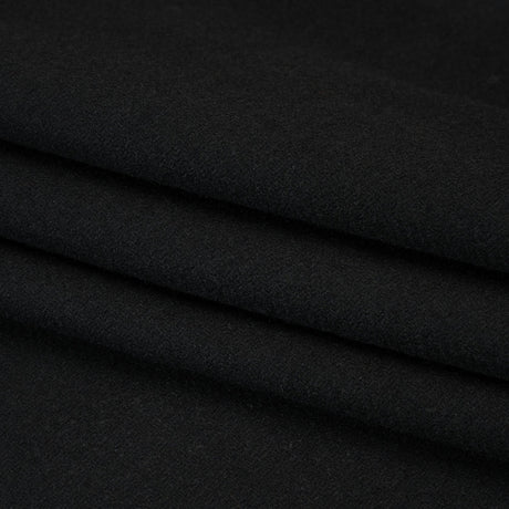 Recycled Brushed Wool Blend Twill Coating - Black - Made in Italy - Maeve Collection