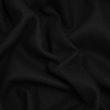 Recycled Brushed Wool Blend Twill Coating - Black - Made in Italy - Maeve Collection