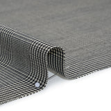 Stretch Wool Twill Suiting Made in Italy - Black and White Glen Plaid