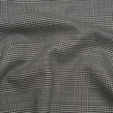 Stretch Wool Twill Suiting Made in Italy - Black and White Glen Plaid