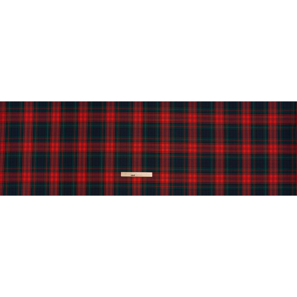 Virgin Wool Twill Made in Italy - Red, Green and Blue Plaid