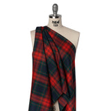 Virgin Wool Twill Made in Italy - Red, Green and Blue Plaid