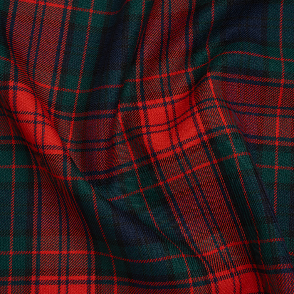 Virgin Wool Twill Made in Italy - Red, Green and Blue Plaid