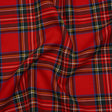 Virgin Wool Twill Made in Italy - Red, Blue and Green Classic Holiday Plaid