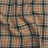 Virgin Wool Twill Made in Italy - Beige, Black and Red Classic Plaid
