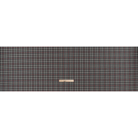 Virgin Wool Twill Made in Italy - Gray, Black and Red Classic Plaid