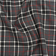 Virgin Wool Twill Made in Italy - Gray, Black and Red Classic Plaid