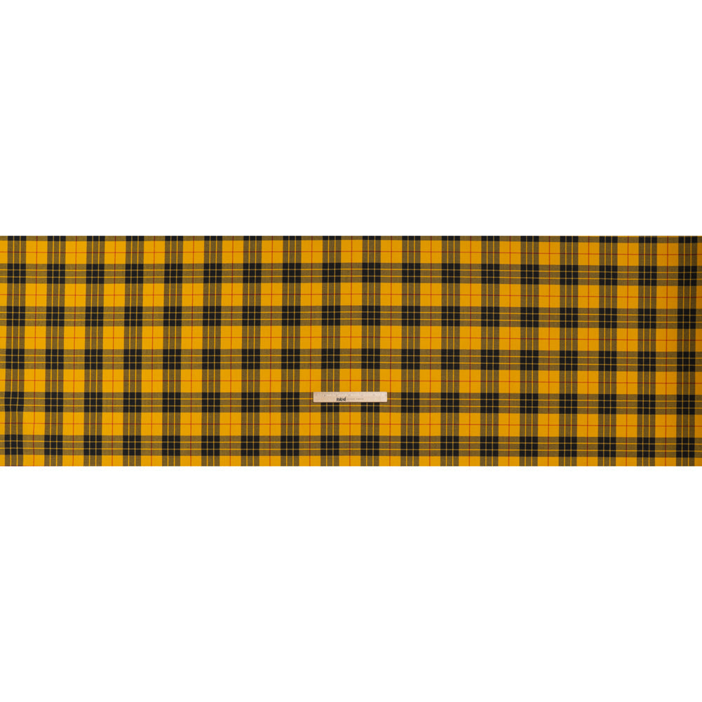 Virgin Wool Twill Made in Italy - Yellow, Black and Red Plaid