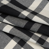 Virgin Wool Twill Made in Italy - Black and White Big Plaid