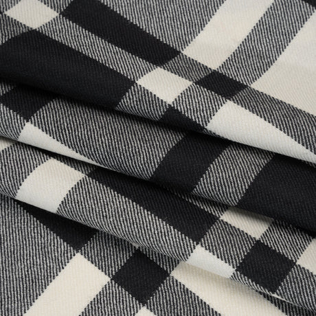 Virgin Wool Twill Made in Italy - Black and White Big Plaid