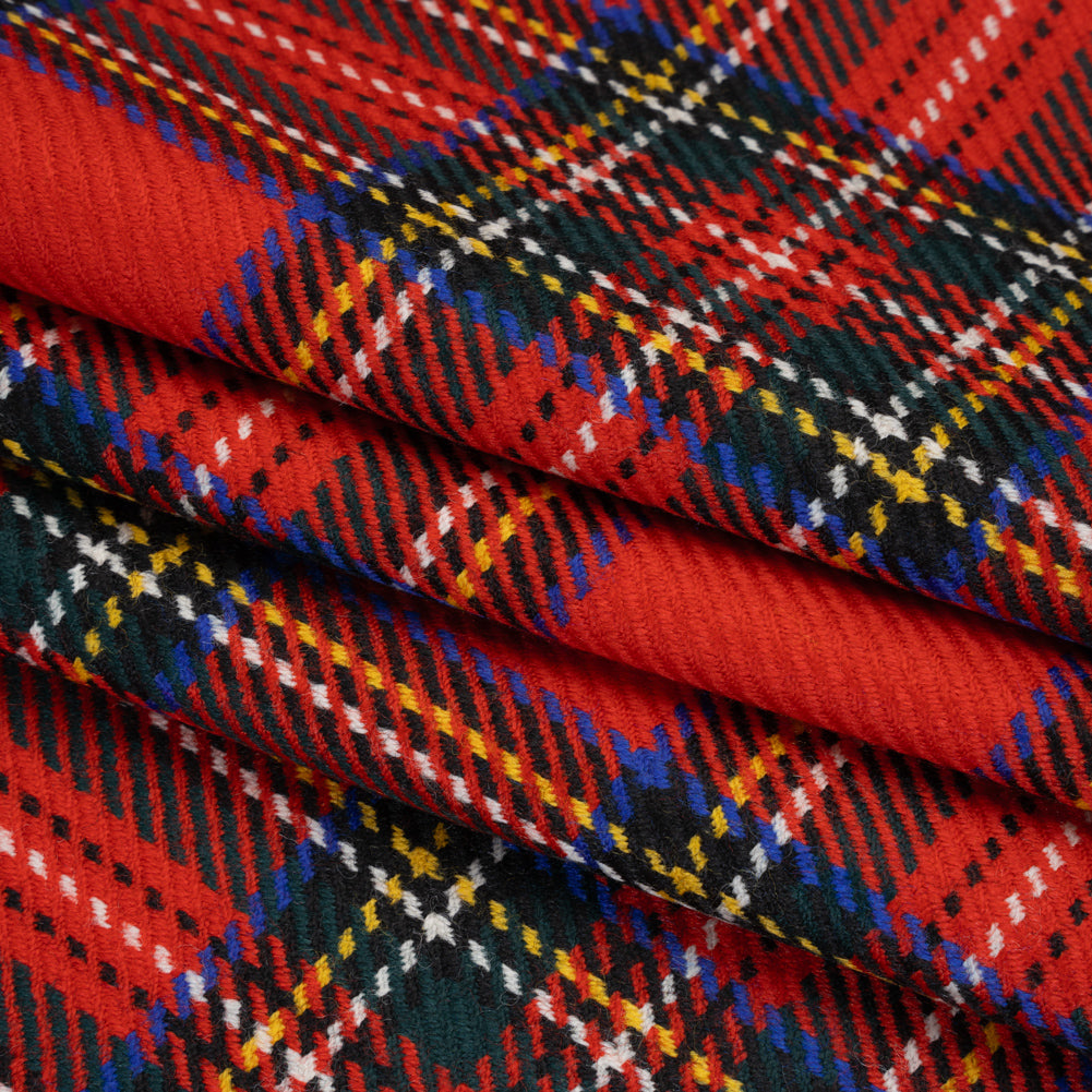 Heavy Virgin Wool Twill Made in Italy - Red, Blue and Green Plaid