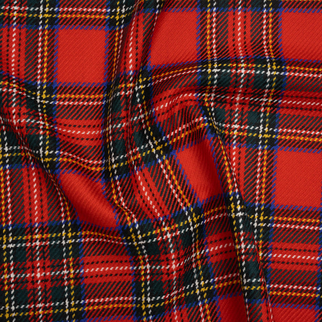Heavy Virgin Wool Twill Made in Italy - Red, Blue and Green Plaid