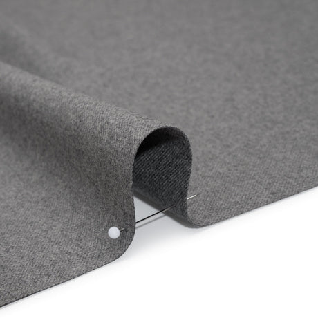 Brushed Virgin Wool Twill Made in Italy - Heathered Light Gray