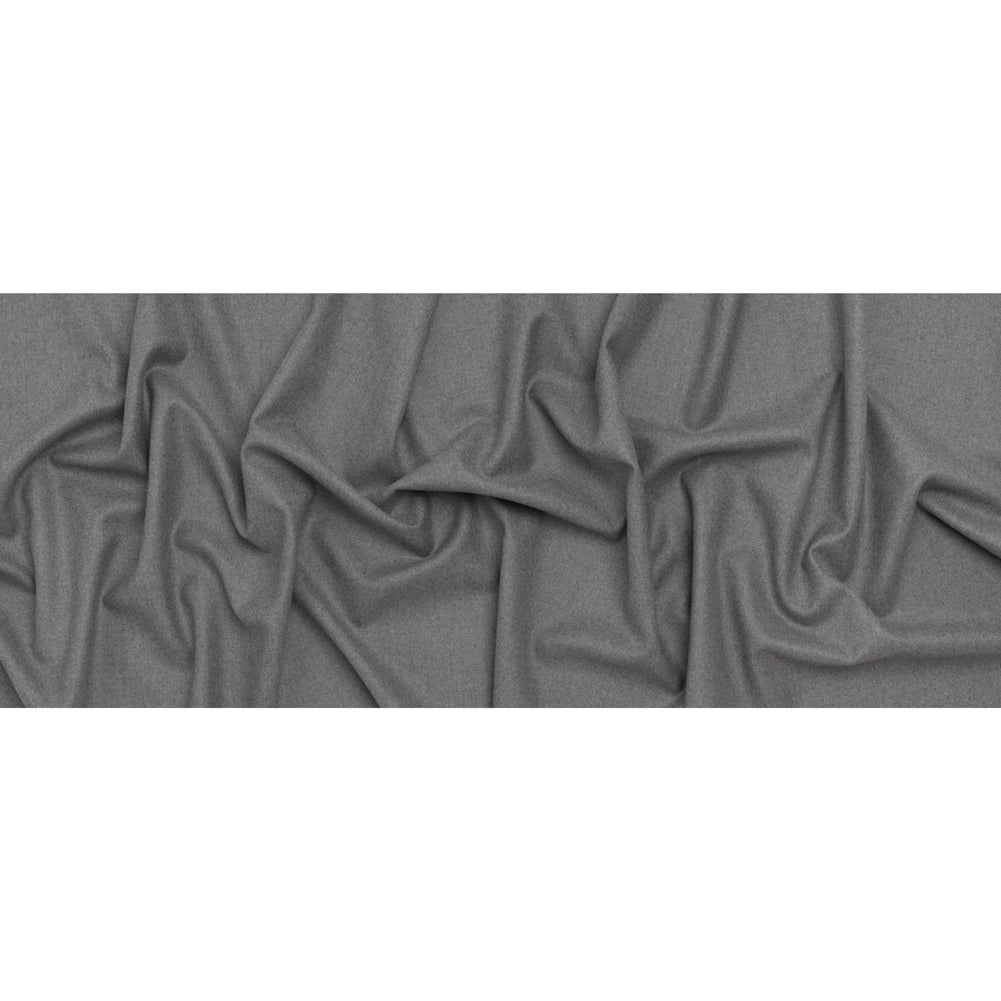 Brushed Virgin Wool Twill Made in Italy - Heathered Light Gray