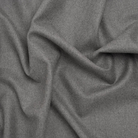 Brushed Virgin Wool Twill Made in Italy - Heathered Light Gray