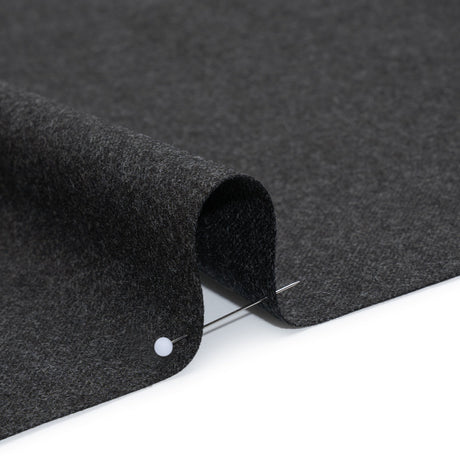 Brushed Virgin Wool Twill Made in Italy - Heathered Dark Gray