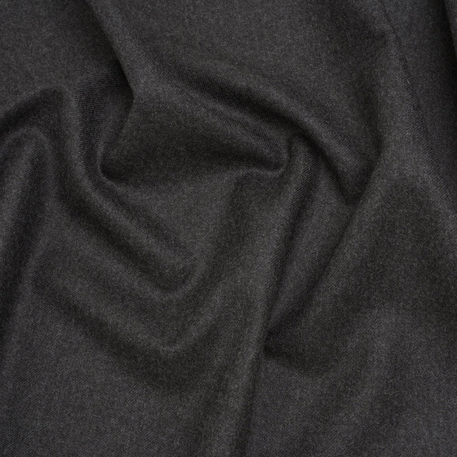Brushed Virgin Wool Twill Made in Italy - Heathered Dark Gray
