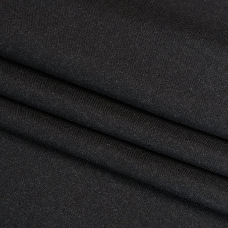 Brushed Virgin Wool Twill Made in Italy - Heathered Anthracite Gray