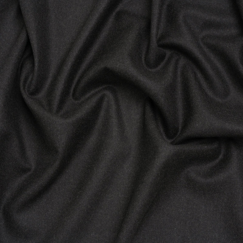 Brushed Virgin Wool Twill Made in Italy - Heathered Anthracite Gray