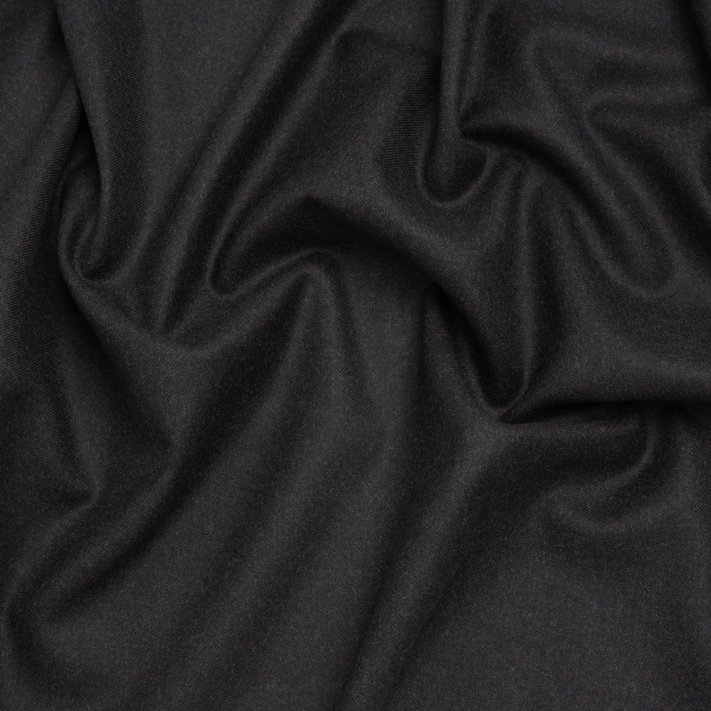 Brushed Virgin Wool Twill Made in Italy - Heathered Anthracite Gray