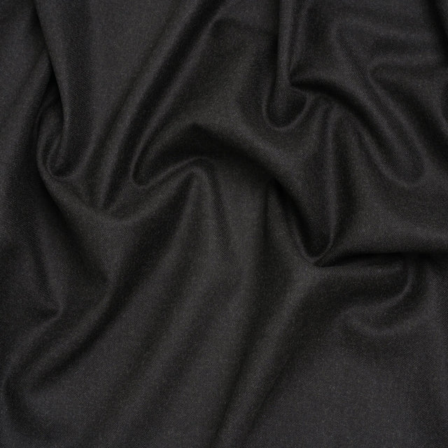 Brushed Virgin Wool Twill Made in Italy - Heathered Anthracite Gray